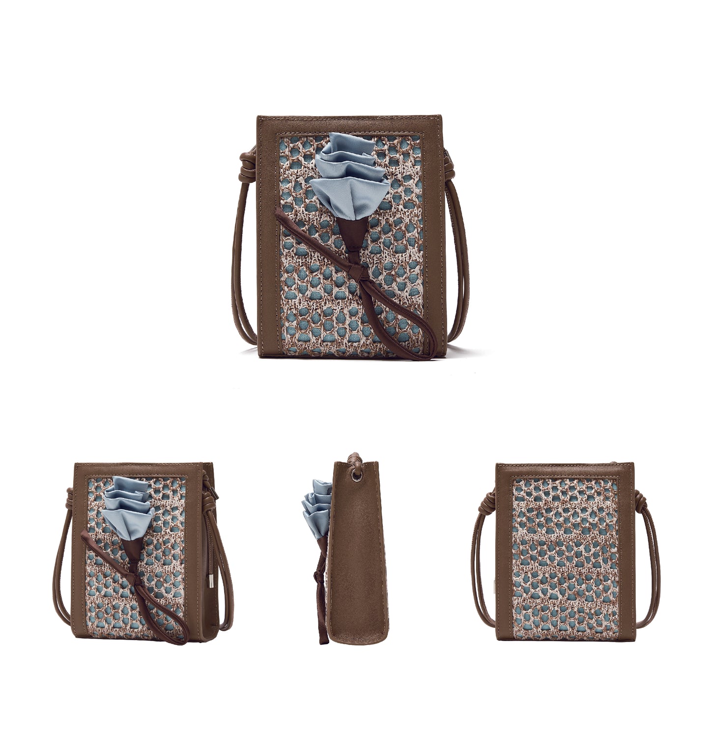 Orenda Khaki Woven Raffia bag