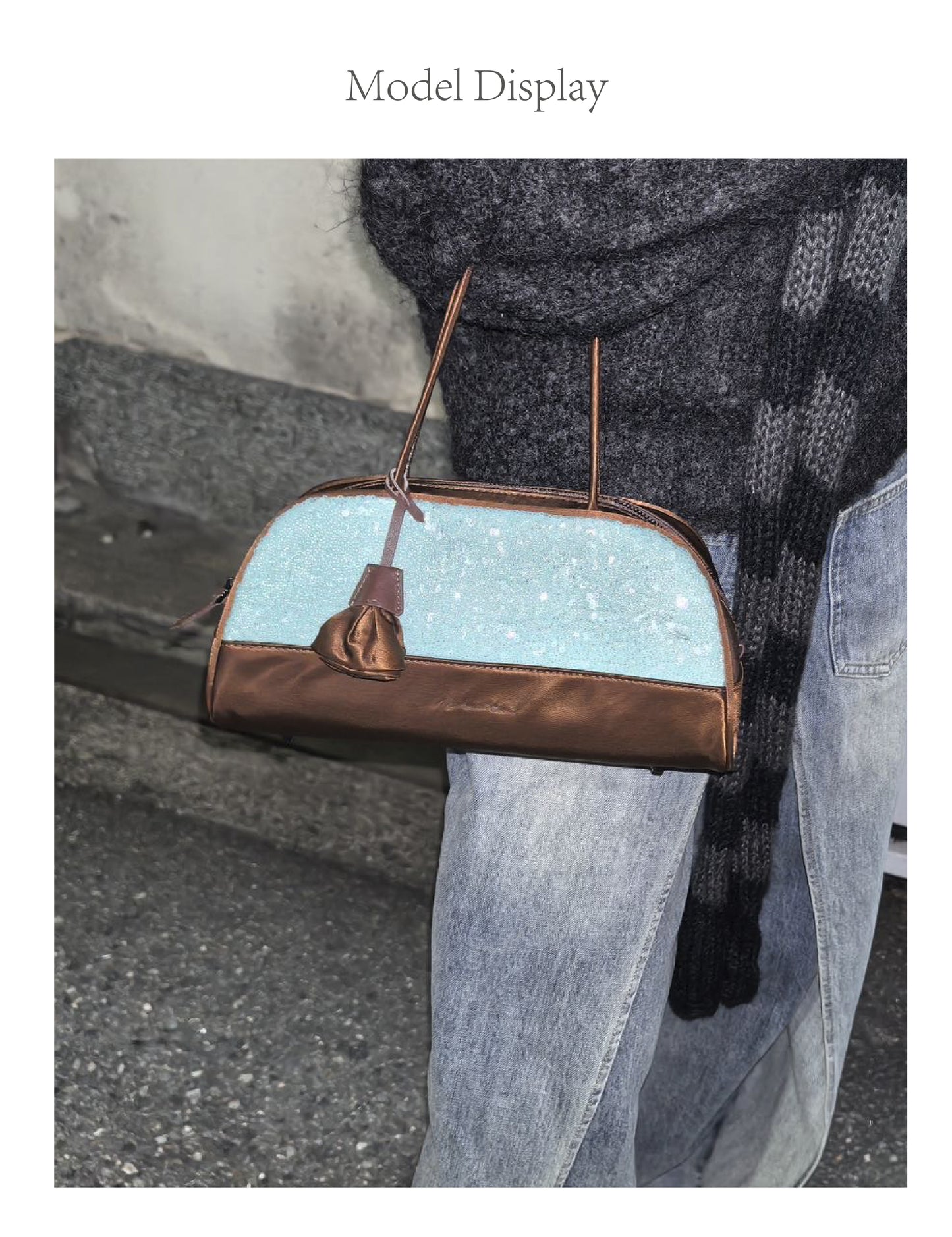 Mint Chocolate baguette bag