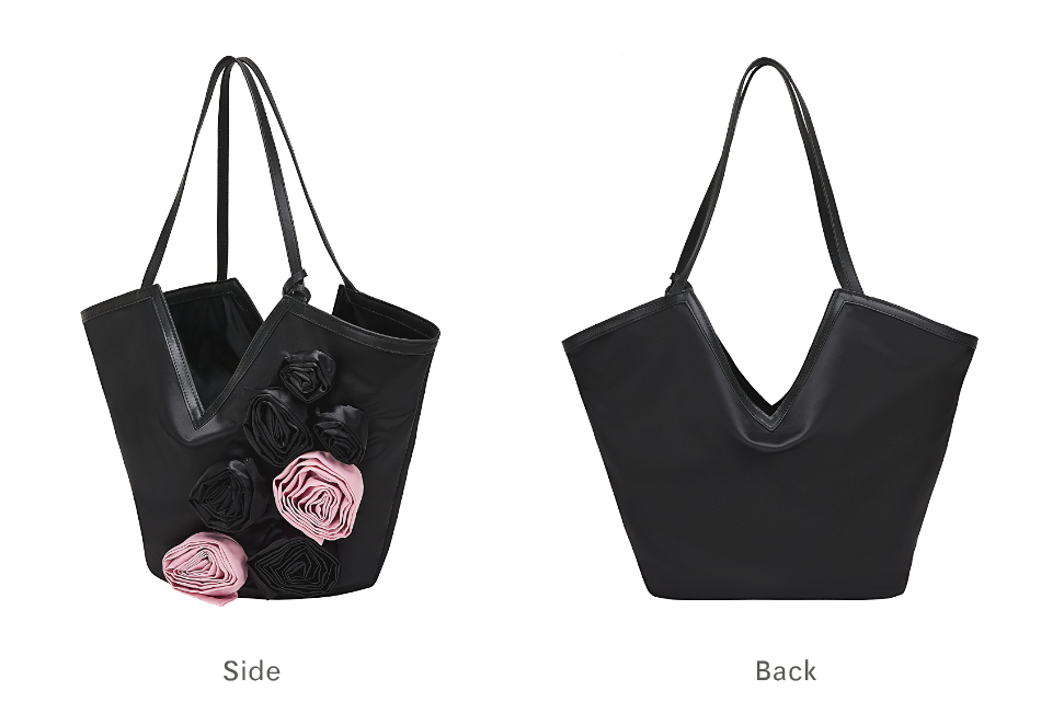 Blossom Black V tote bag
