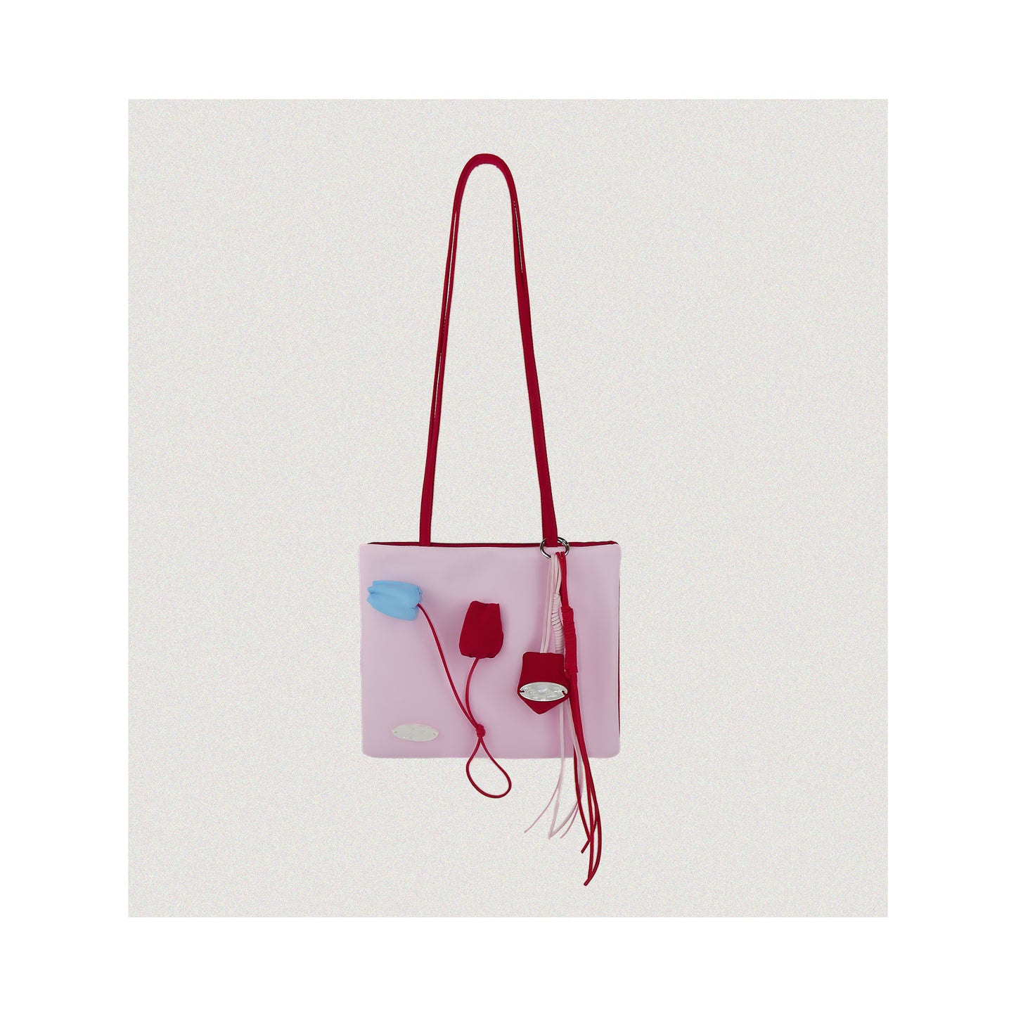 Color-Block Tulip Pink Nylon tote bag