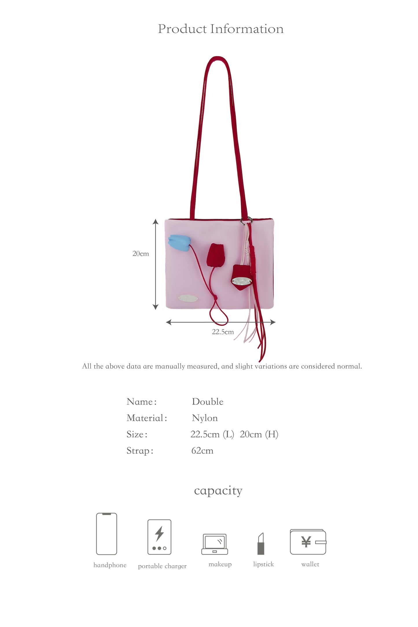 Color-Block Tulip Pink Nylon tote bag