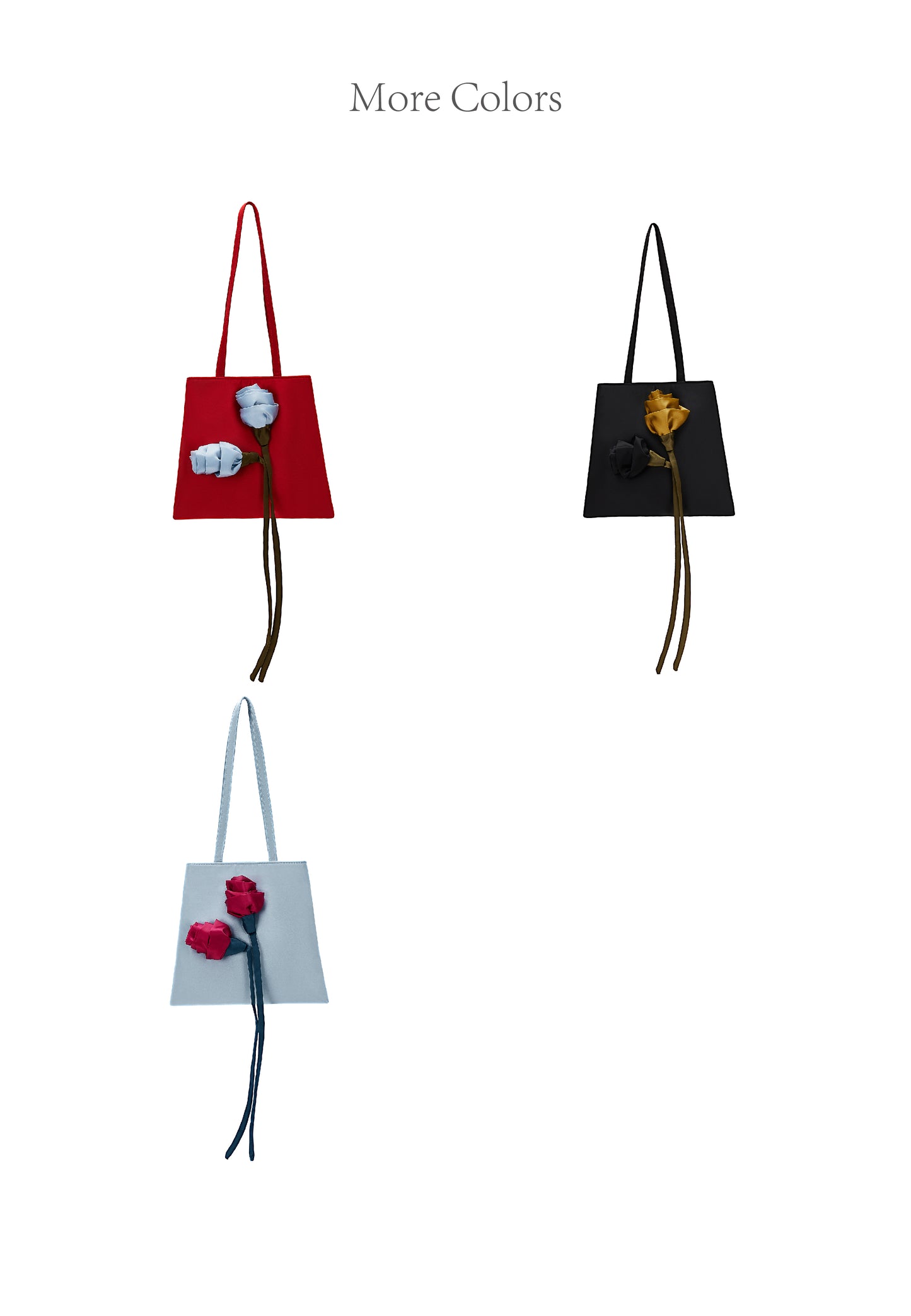 Retro Rose Satin bag in black