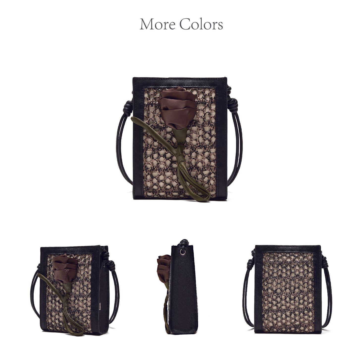 Orenda Black Woven Raffia bag
