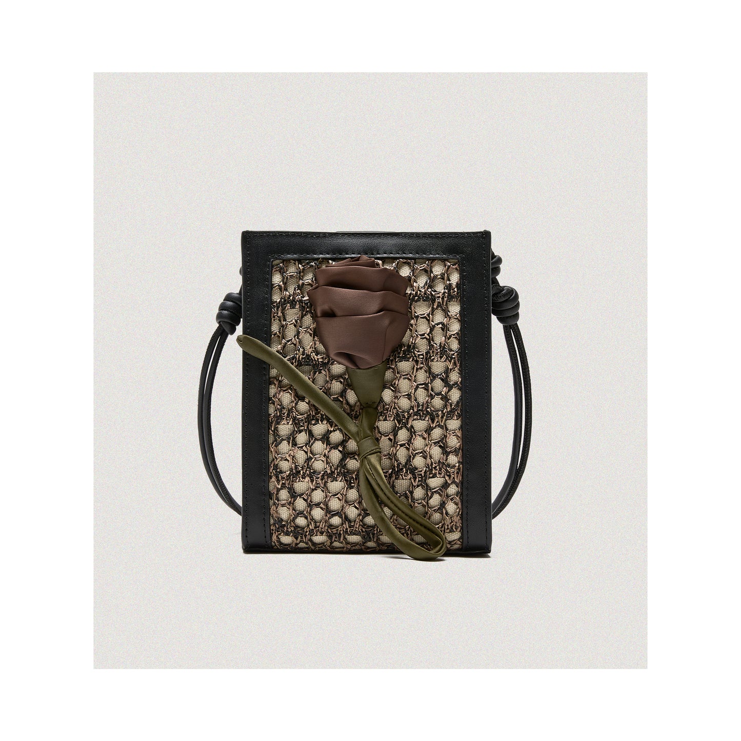 Orenda Black Woven Raffia bag