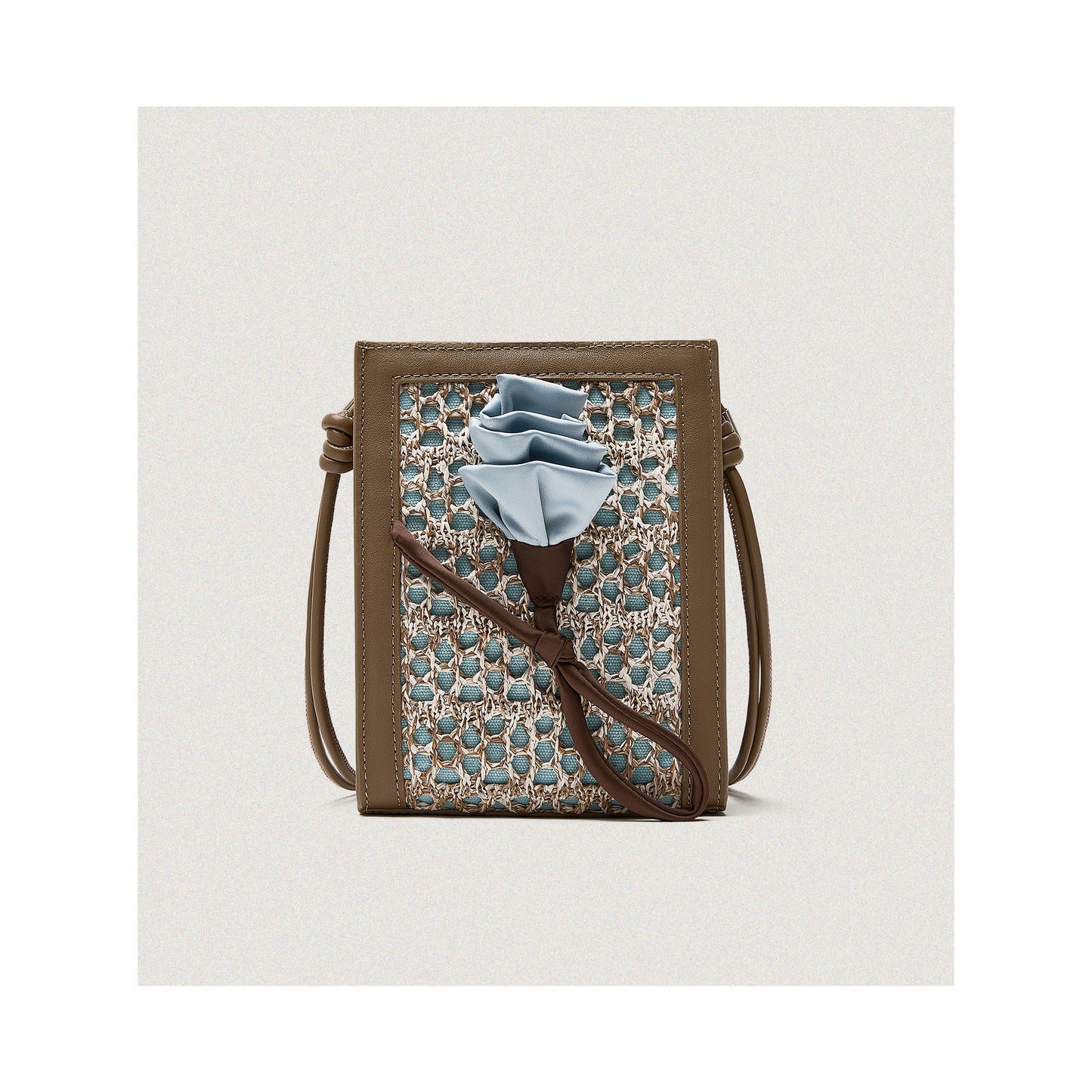 Orenda Khaki Woven Raffia bag