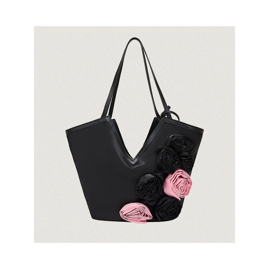 Blossom Black V tote bag