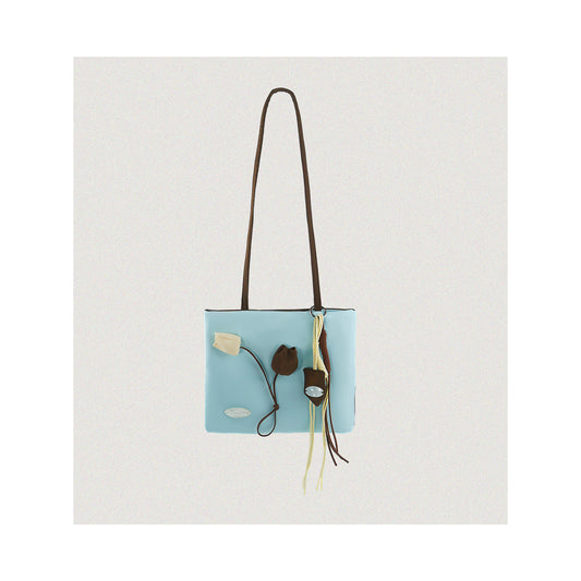 Color-Block Tulip Blue Nylon tote bag