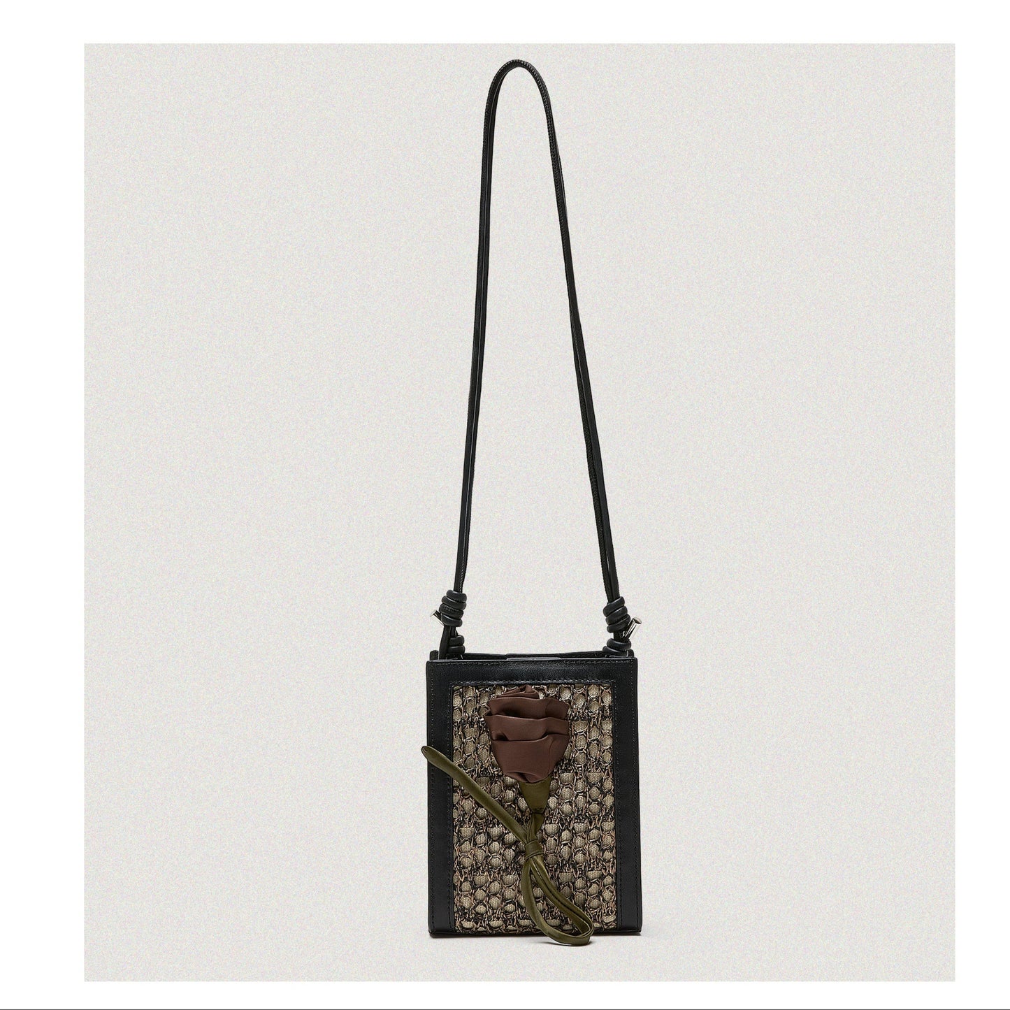 Orenda Black Woven Raffia bag