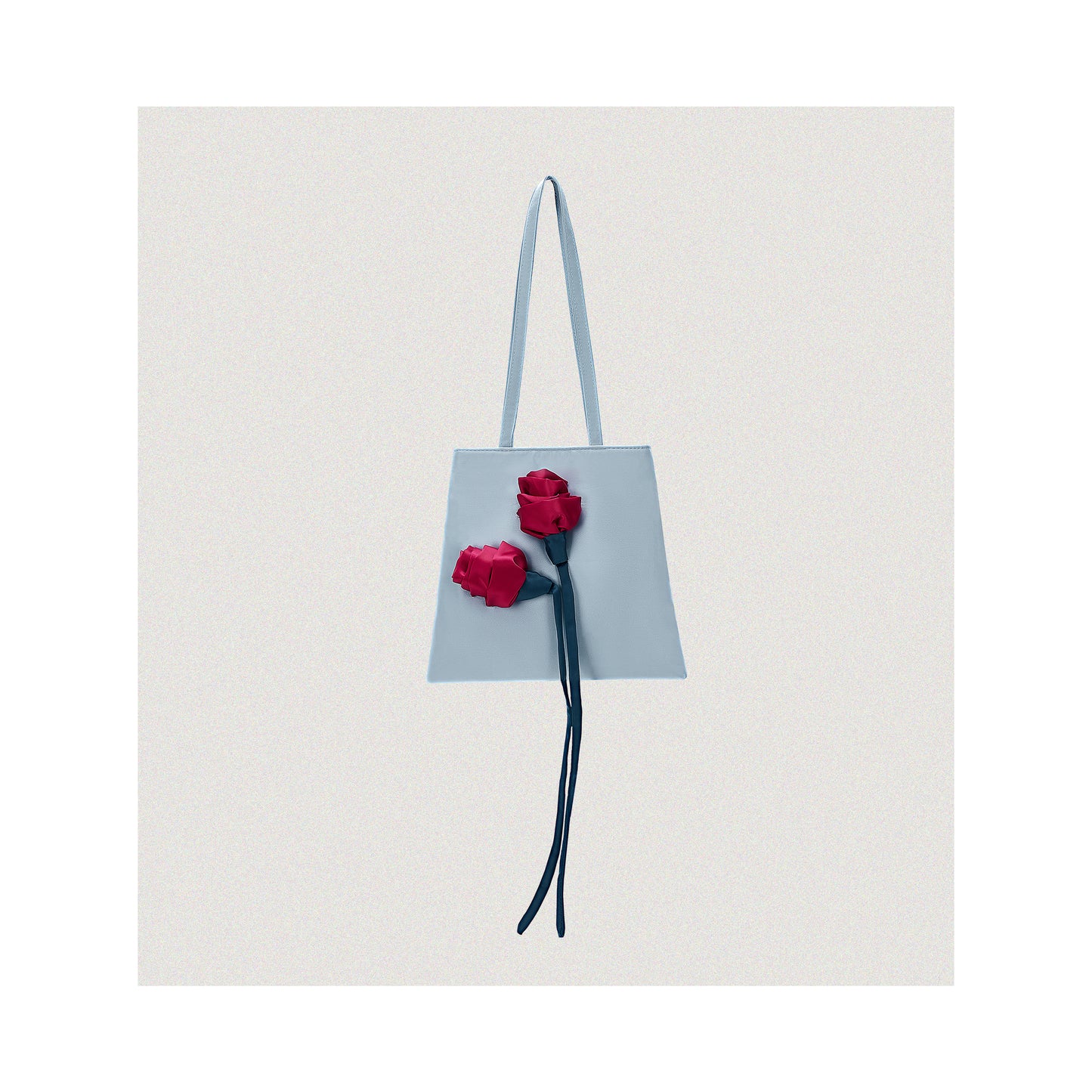 Retro Rose Satin bag in blue