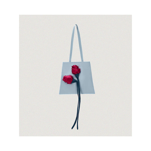 Retro Rose Satin bag in blue