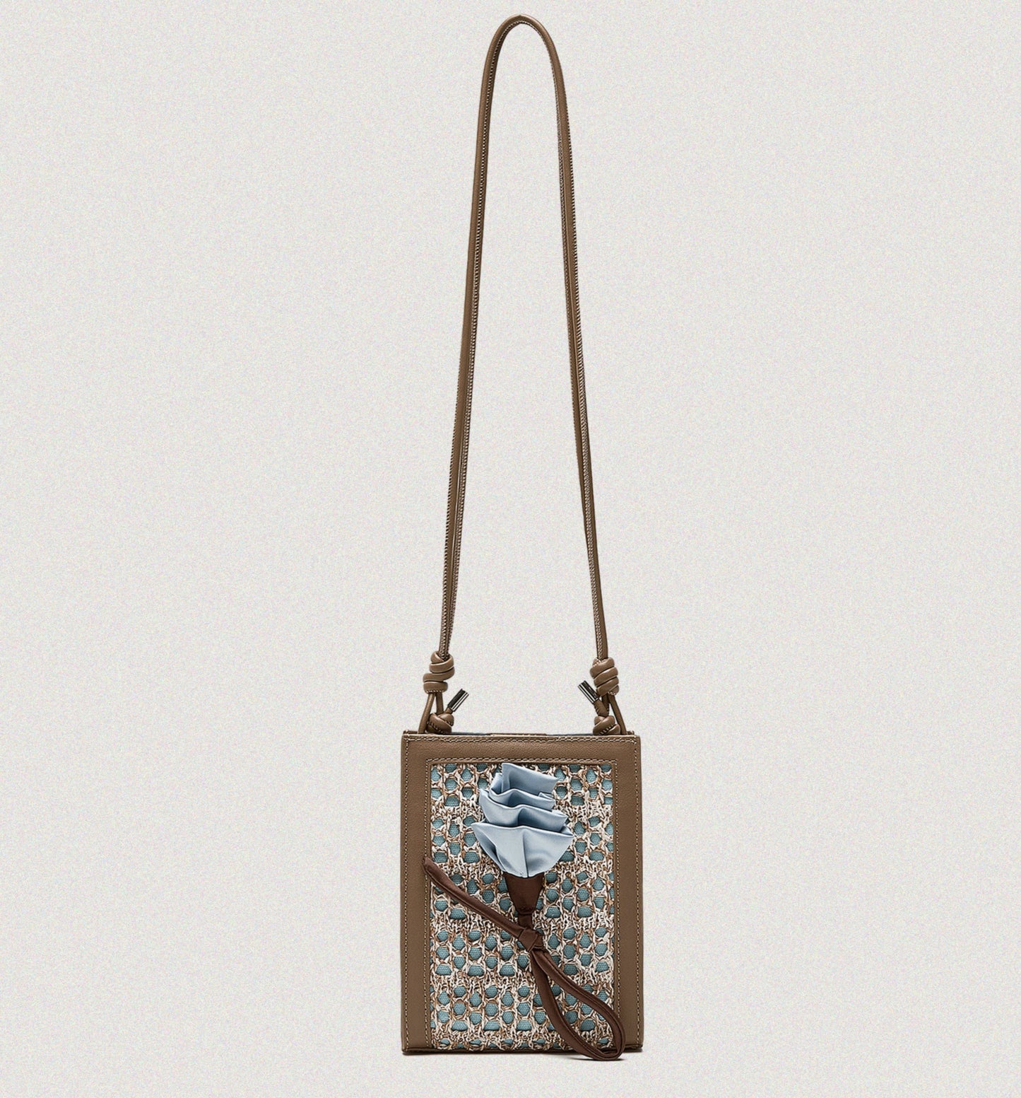 Orenda Khaki Woven Raffia bag
